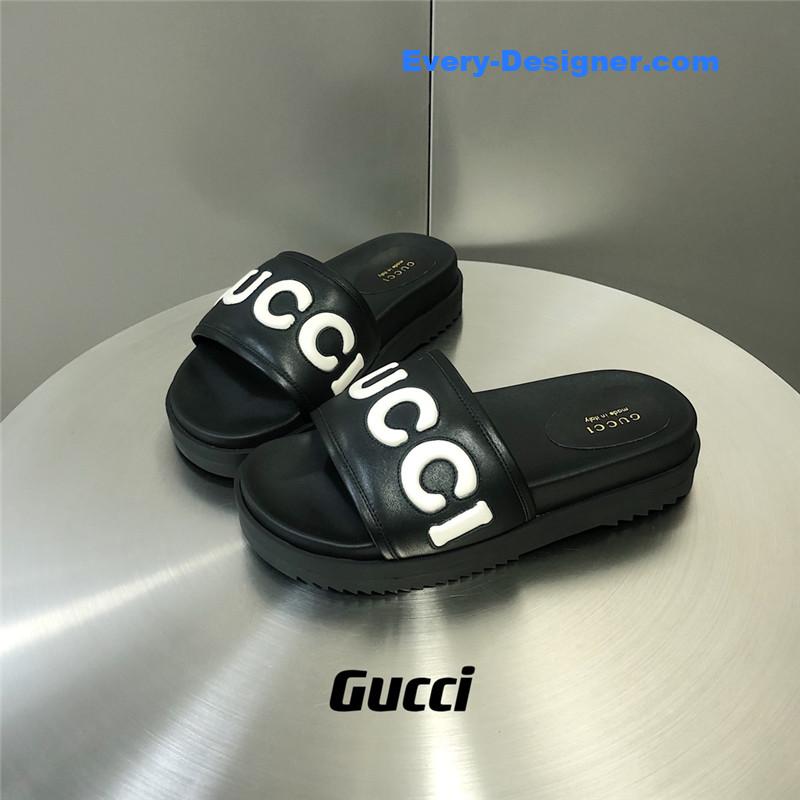 Gvc*1 letter logo platform slippers