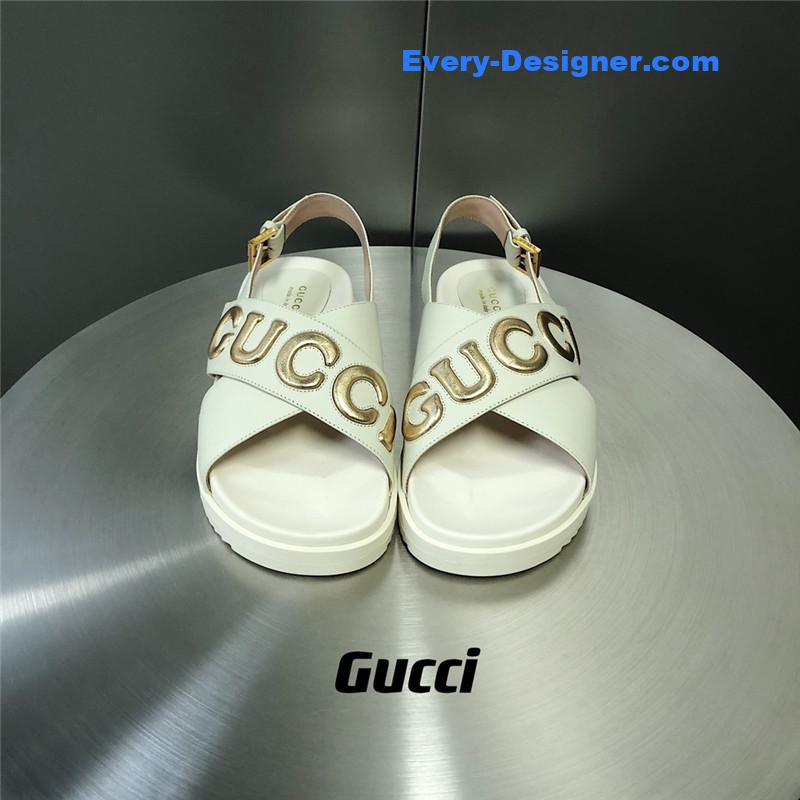 Gvc*1 letter logo platform slippers sandals