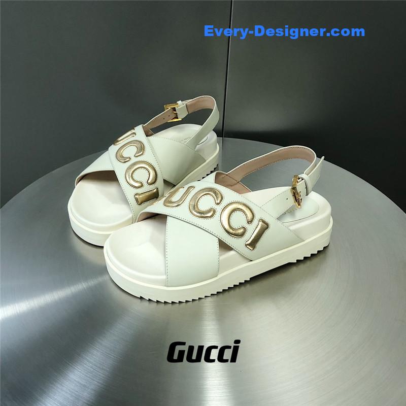Gvc*1 letter logo platform slippers sandals