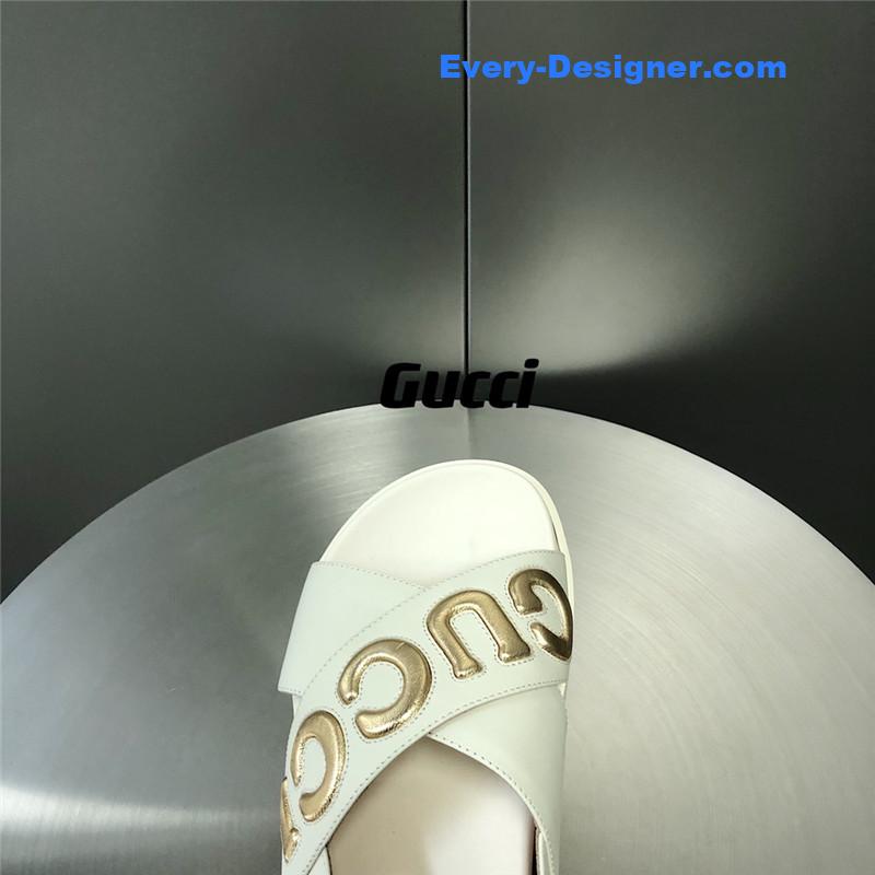Gvc*1 letter logo platform slippers sandals