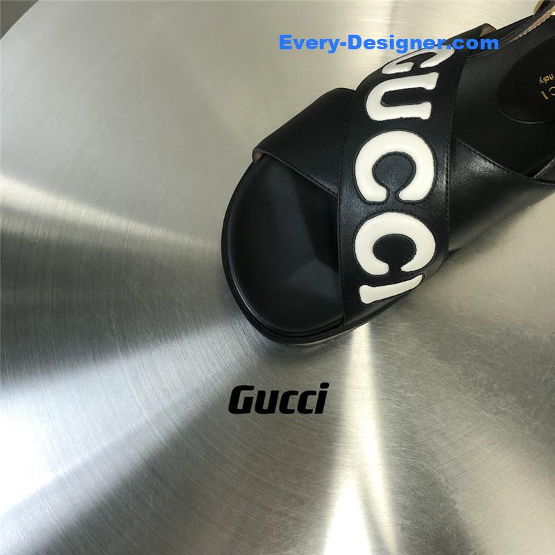 Gvc*1 letter logo platform slippers sandals