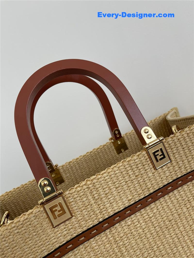 F**di sunshine straw shopping bag
