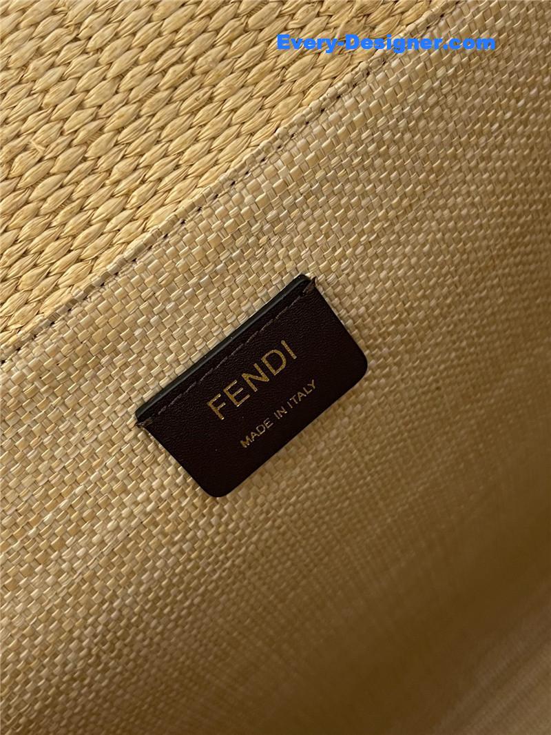 F**di sunshine straw shopping bag