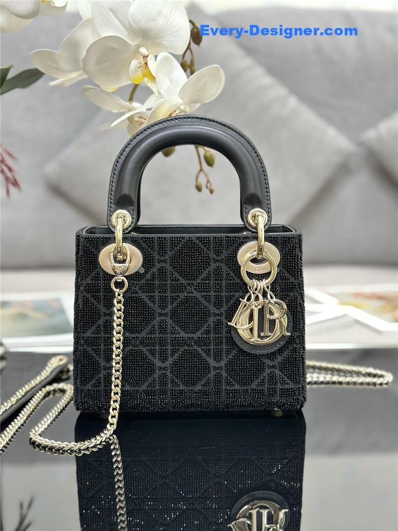 lady D10r triple embroidered beads tube bag