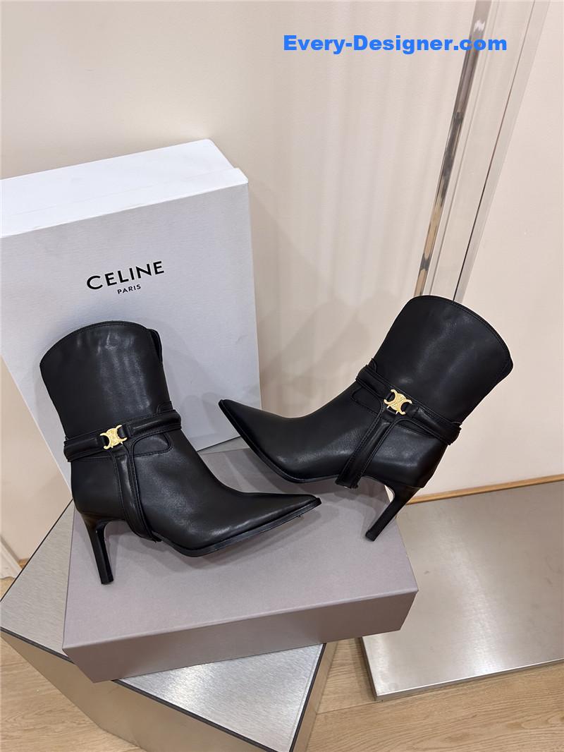 Ce1i*e leather high heel boots