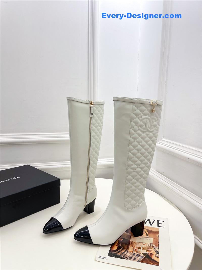 CC classic embroidered chunky heel boots