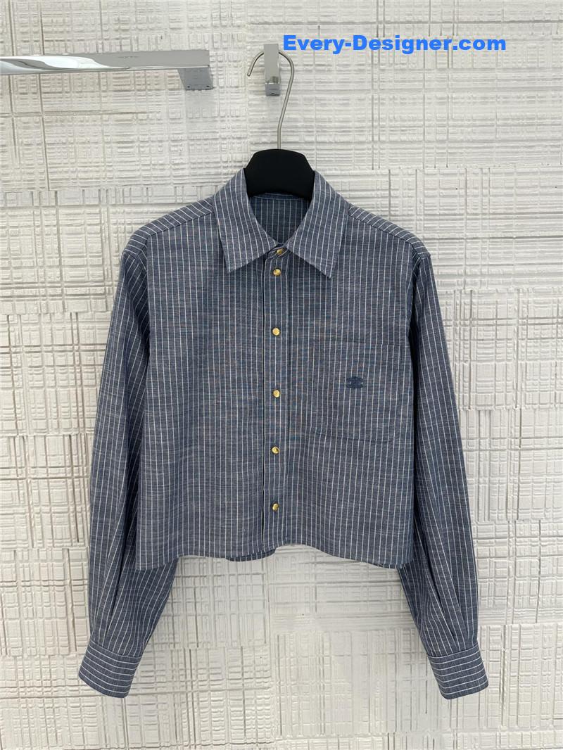 Ce1i*e cotton denim striped shirt
