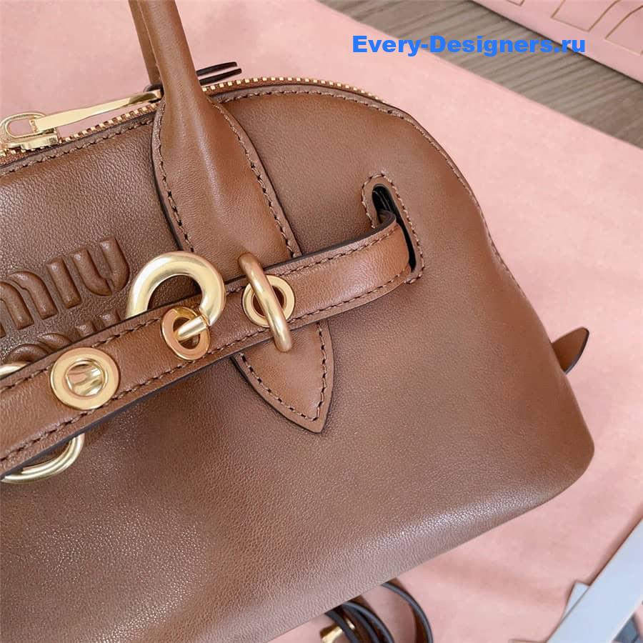 Miu Miu Aventure Nappa Leather Bag in Brown