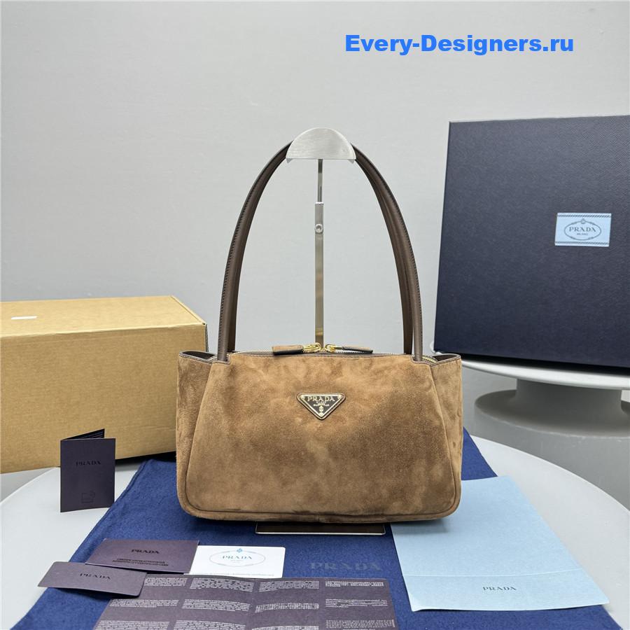 Pra*a medium suede shoulder bag