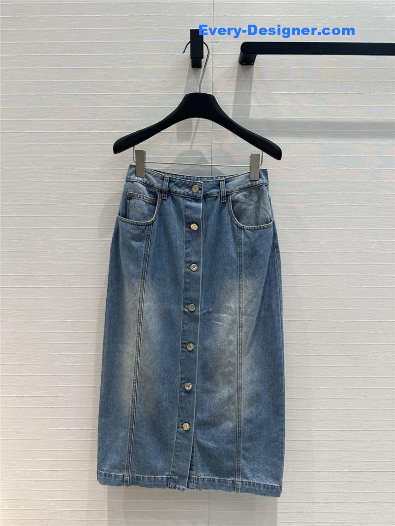 Moncler denim long skirt