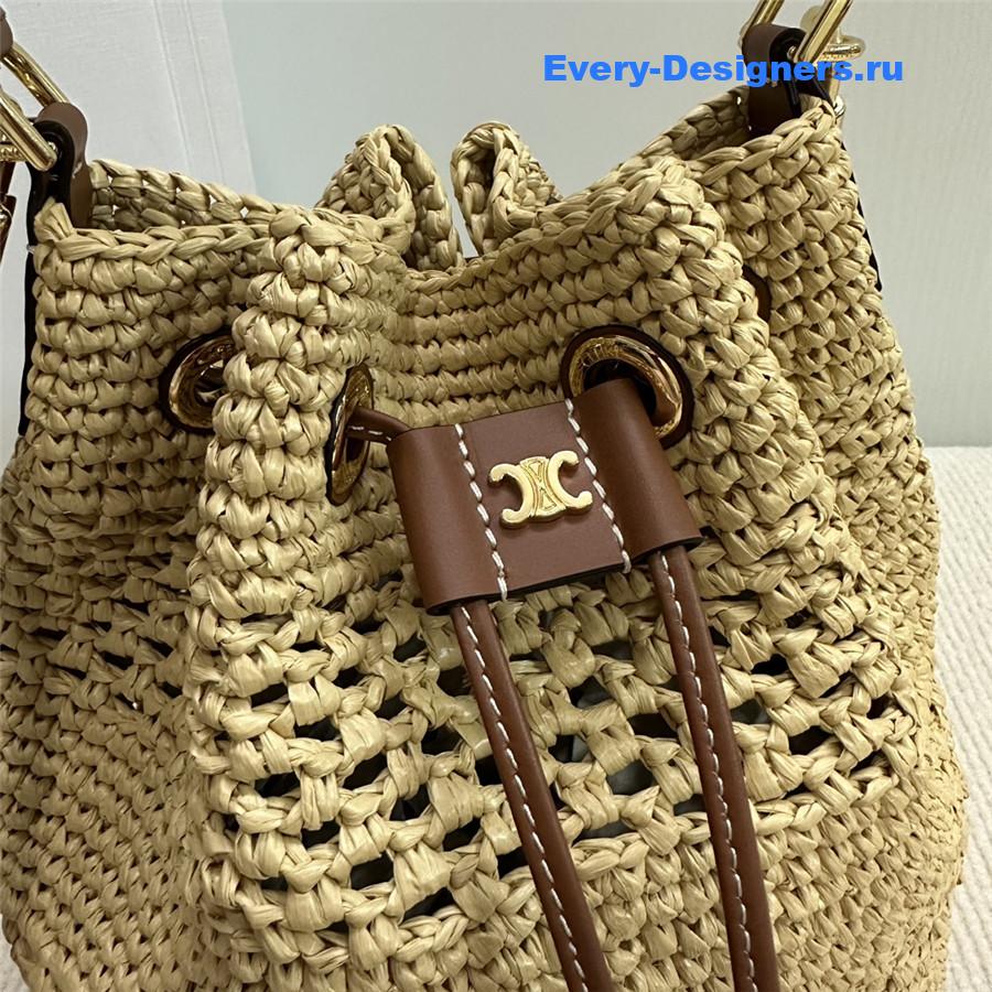 Ce1i*e clara raffia bucket bag