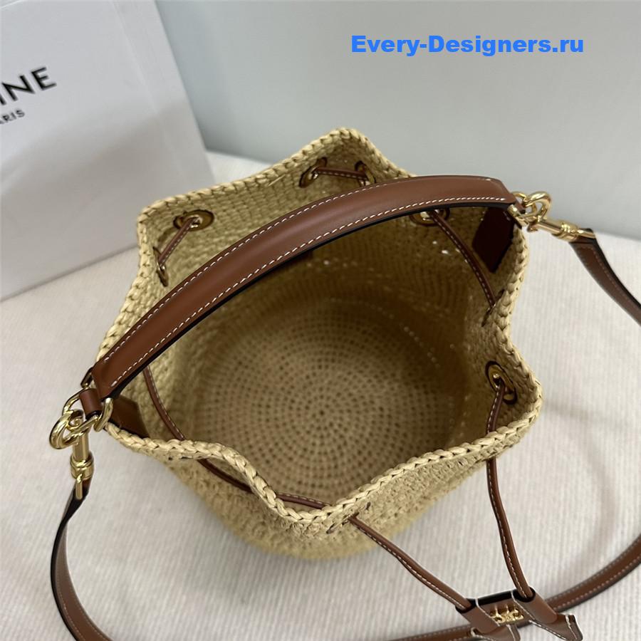 Ce1i*e clara raffia bucket bag