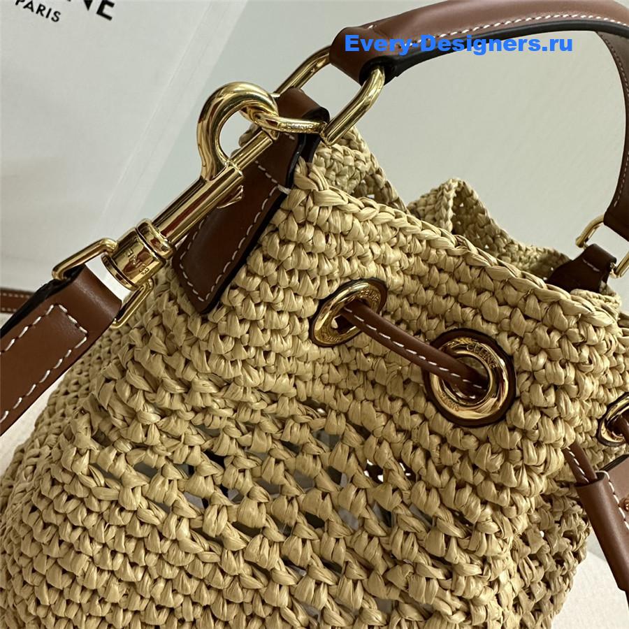 Ce1i*e clara raffia bucket bag