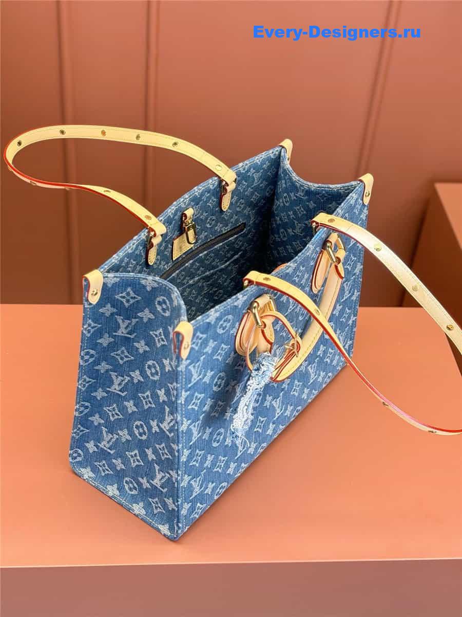 l0vis Vvtt0n lv on the go mm denim bag