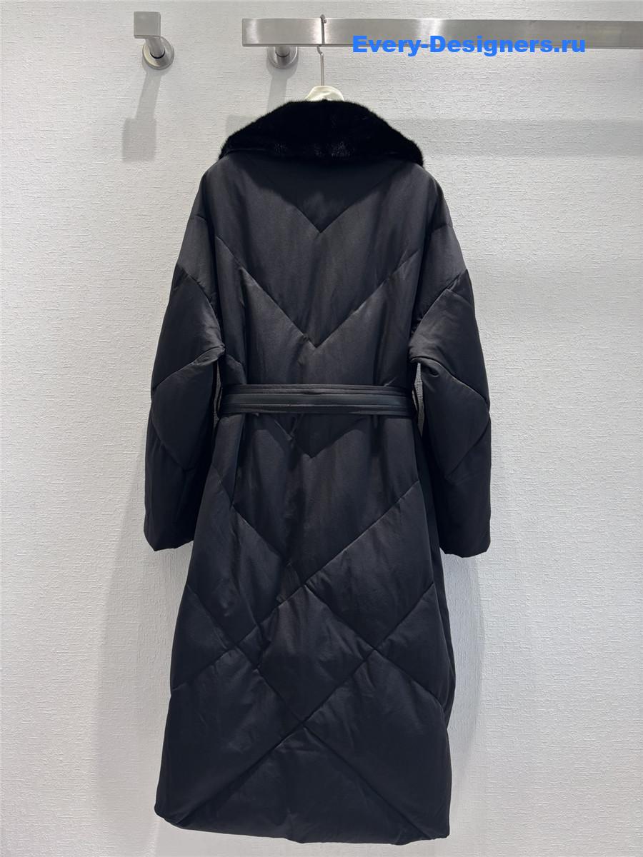 Vanitoo Mink Fur Collar Long Down Jacket