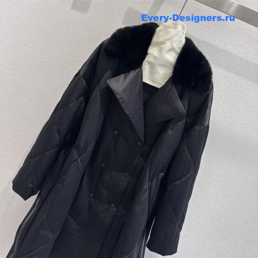 Vanitoo Mink Fur Collar Long Down Jacket