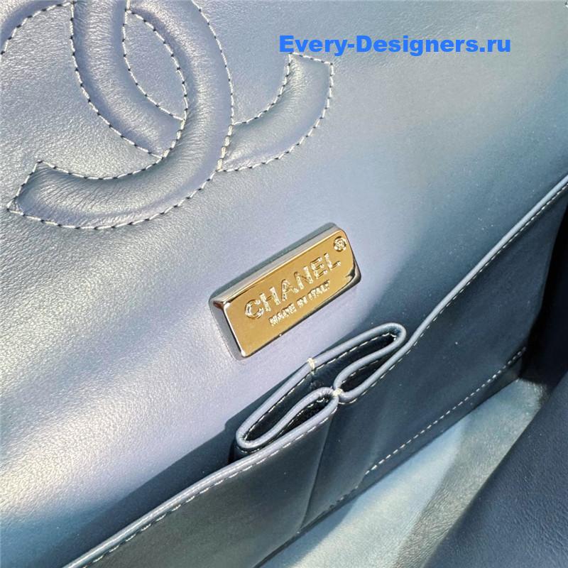 Ch**el blue denim sequin cc flap bag