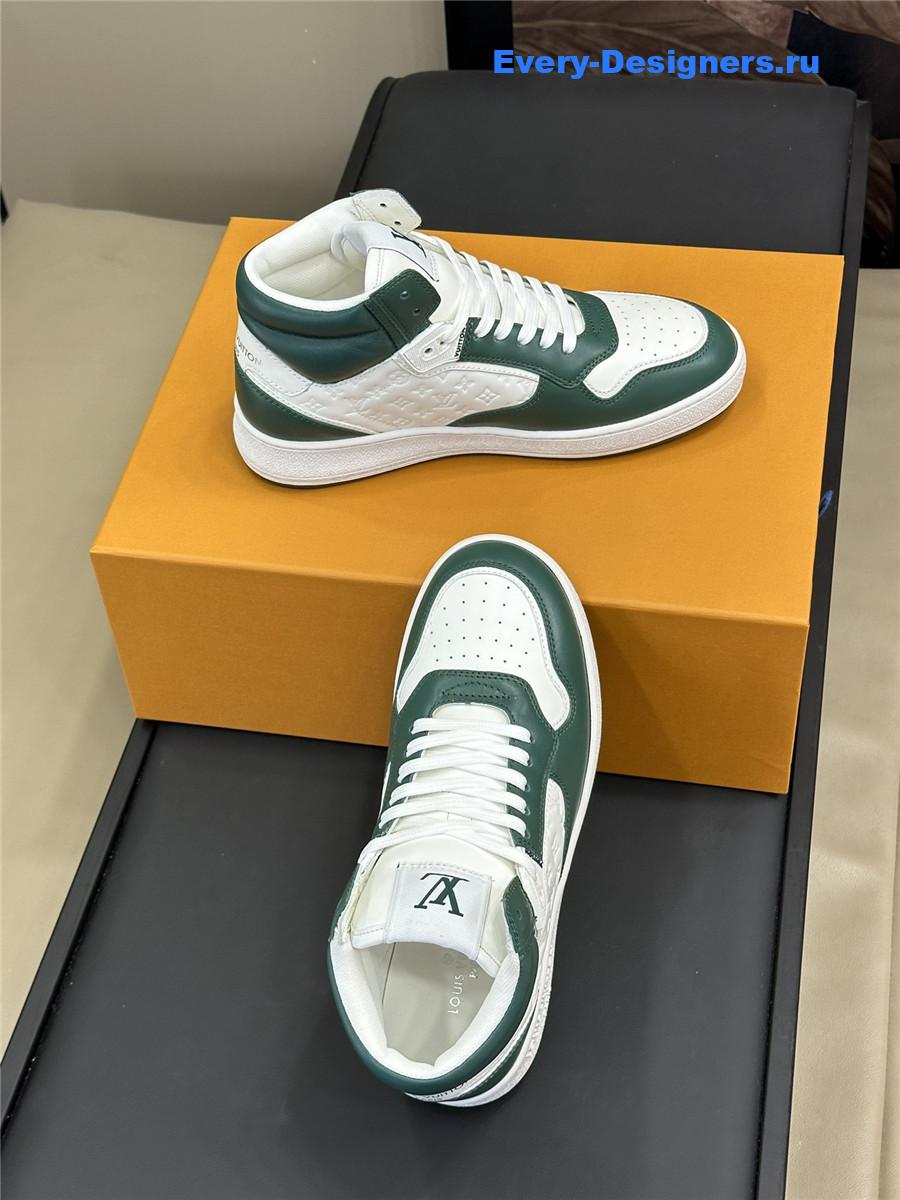l0vis Vvtt0n lv white green stadium high-top sneaker