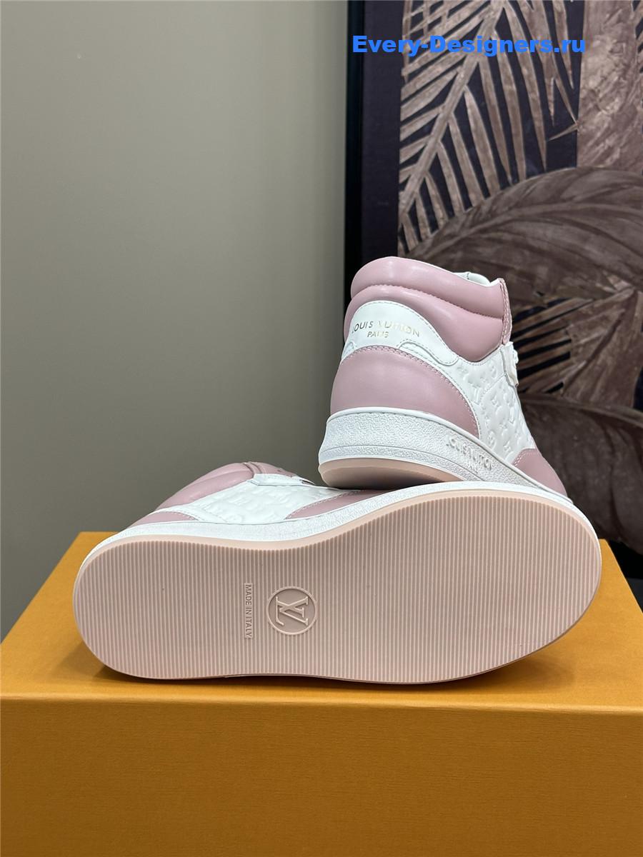 l0vis Vvtt0n lv white pink stadium high-top sneaker