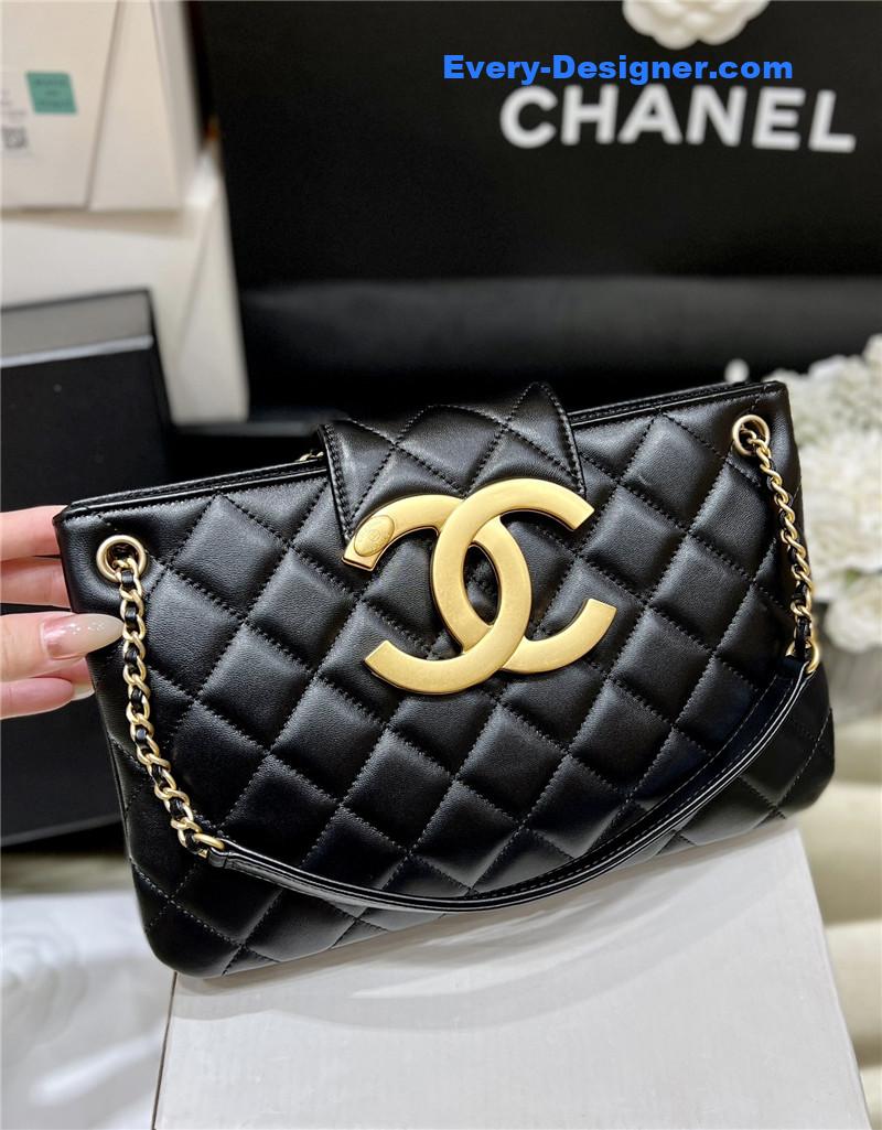 Ch**el logo retro tote shopping bag