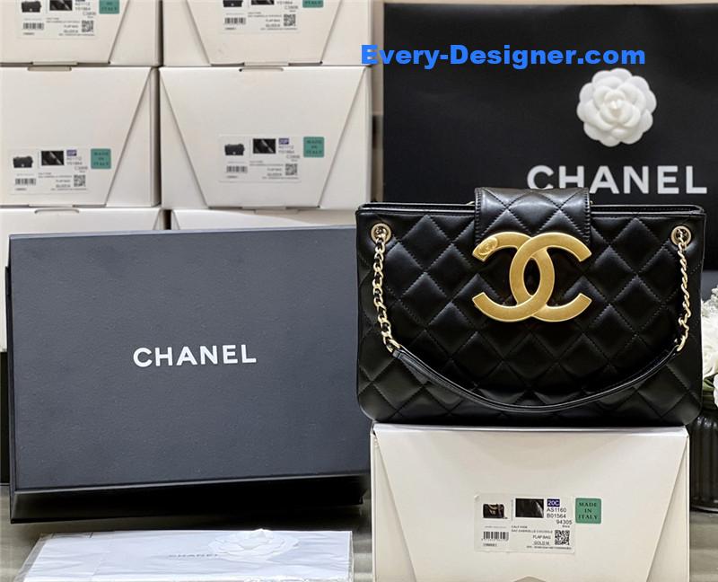 Ch**el logo retro tote shopping bag
