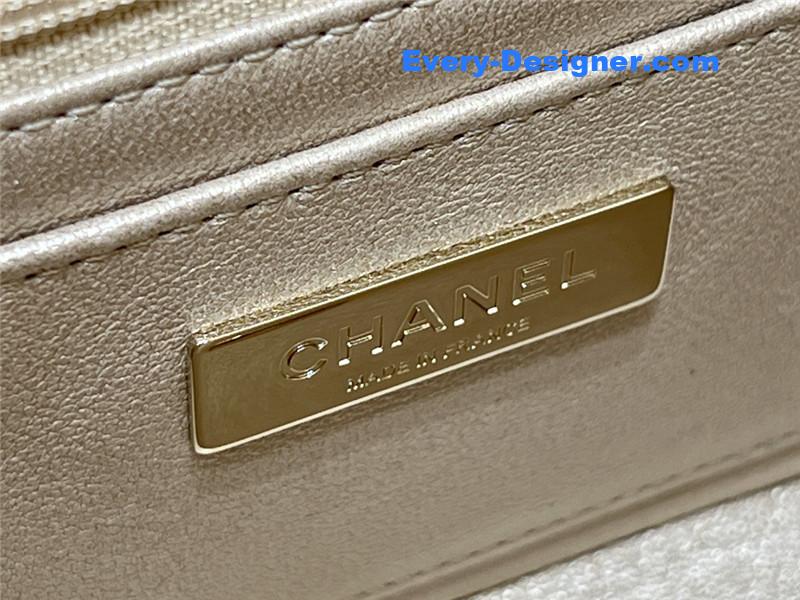 Ch**el cf gold patent leather flap bag