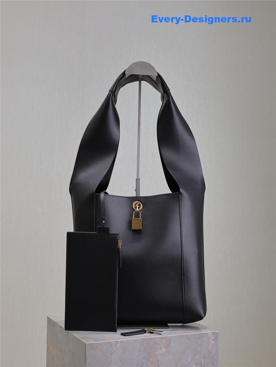 Sa1nt Lau*nt tanger black leather hobo bag