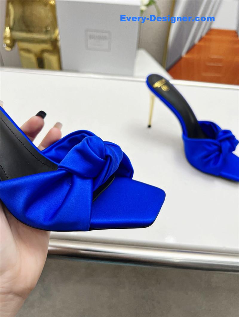 Balmain new catwalk original silk high-heeled slippers