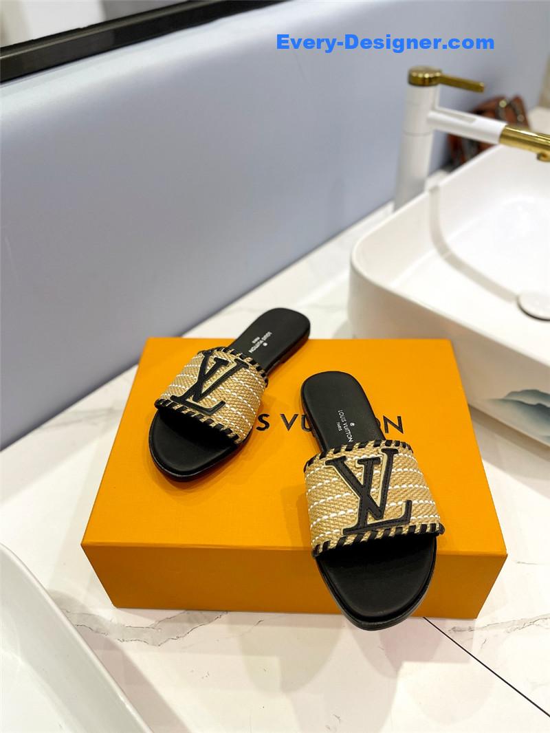 l0vis Vvtt0n lv logo flat slippers