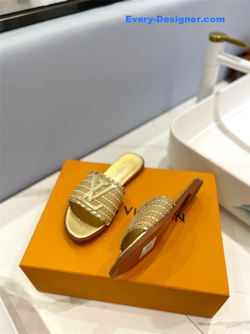 l0vis Vvtt0n lv logo flat slippers