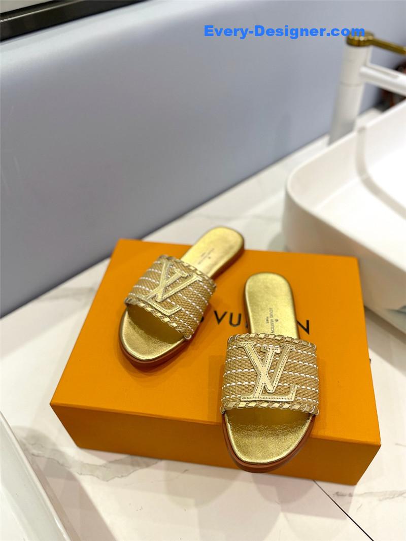 l0vis Vvtt0n lv logo flat slippers
