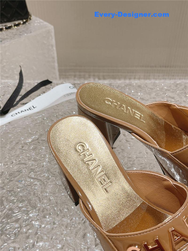 CC platform high heel slippers