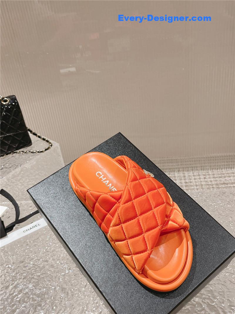 CC Lingge Velcro Thick Bottom Bread Lazy Slippers