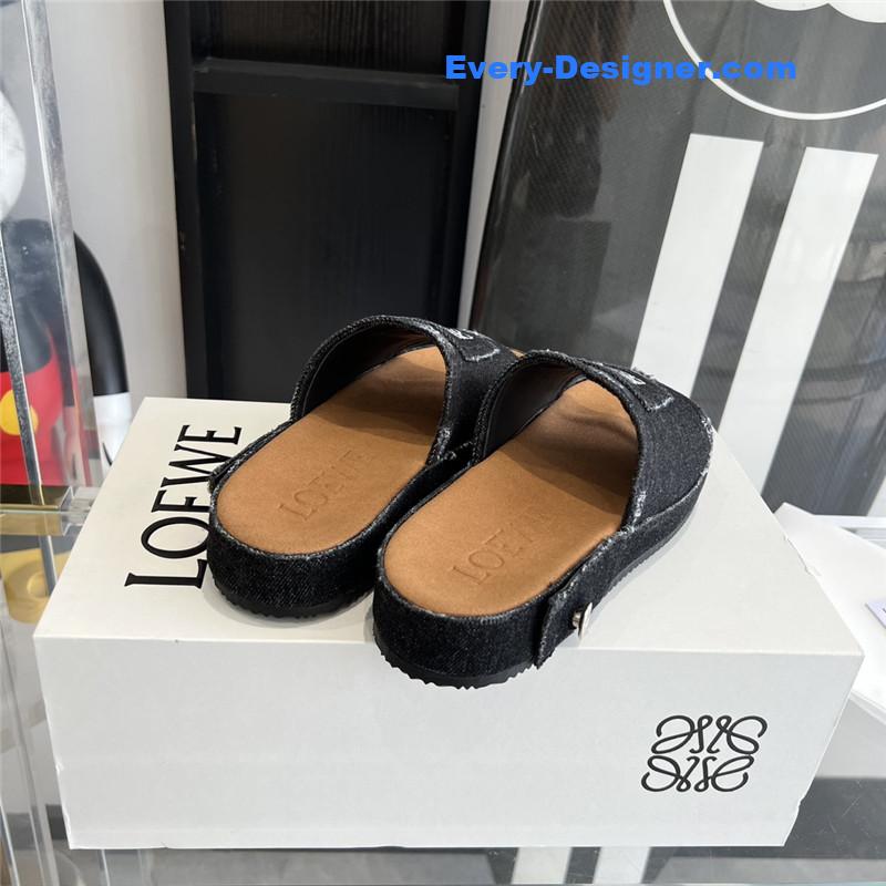 L0ew* denim slippers