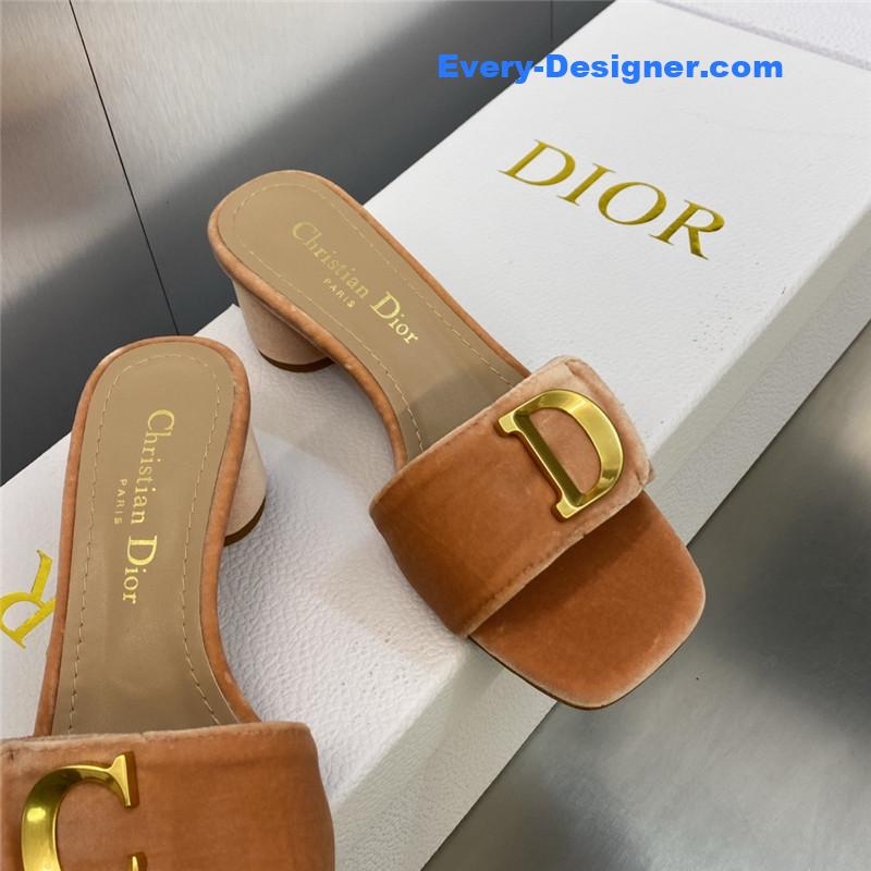 D10r cd letter logo metal buckle flat color block sandals