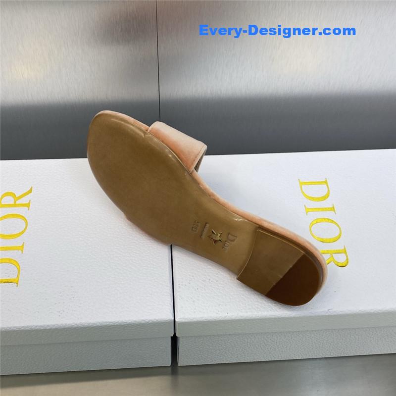 D10r cd letter logo metal buckle flat color block sandals