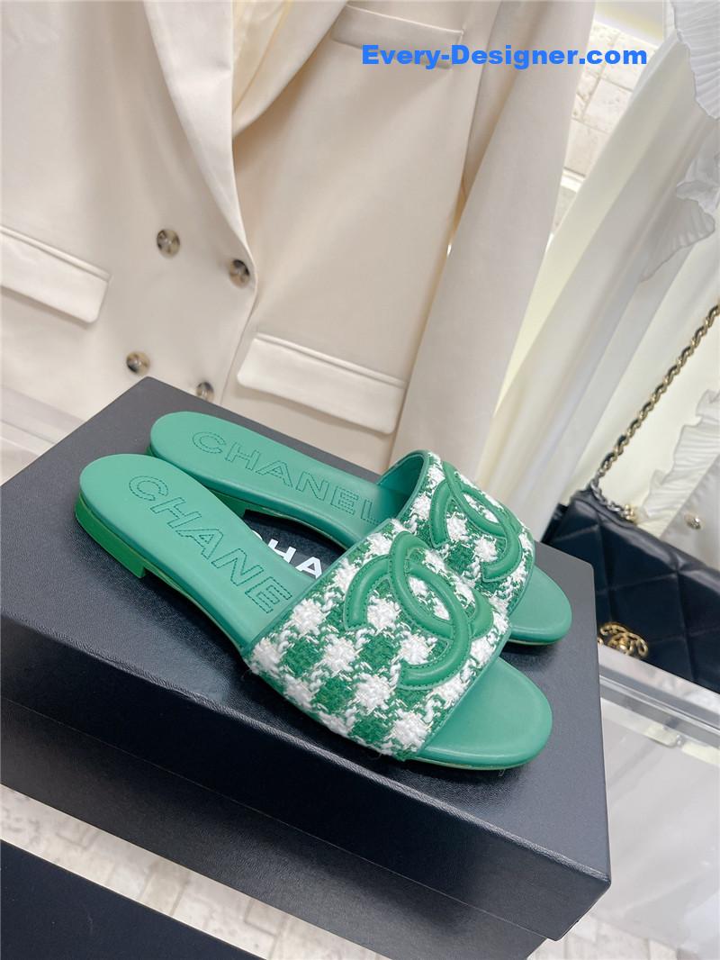 CC pure handmade lozenge car line slippers