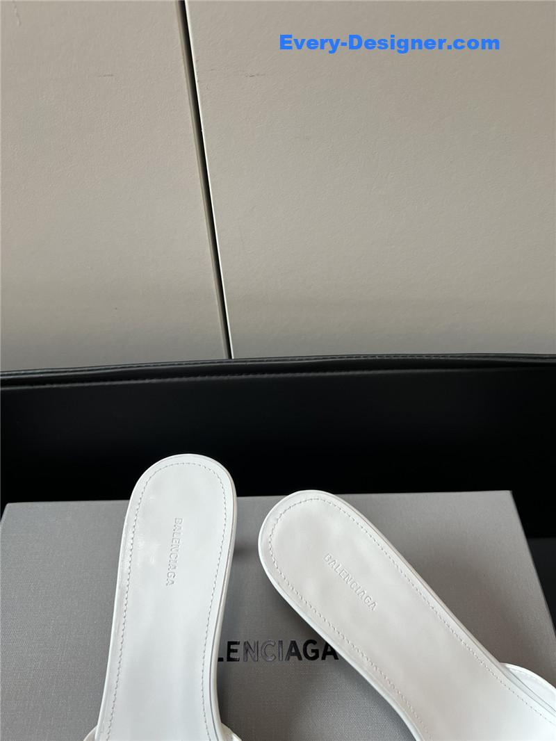 Ba1en*iaga silver stud buckle spice slippers