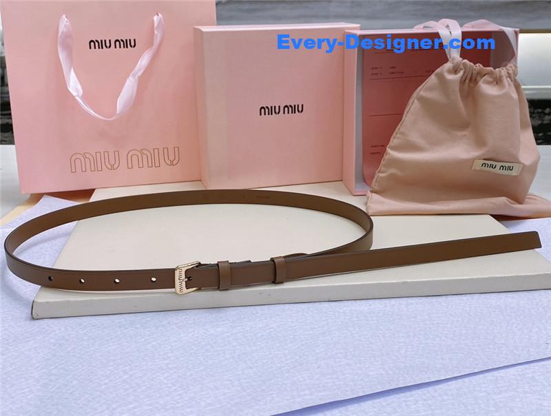 M1um1u metal perforated micro-logo leather belt
