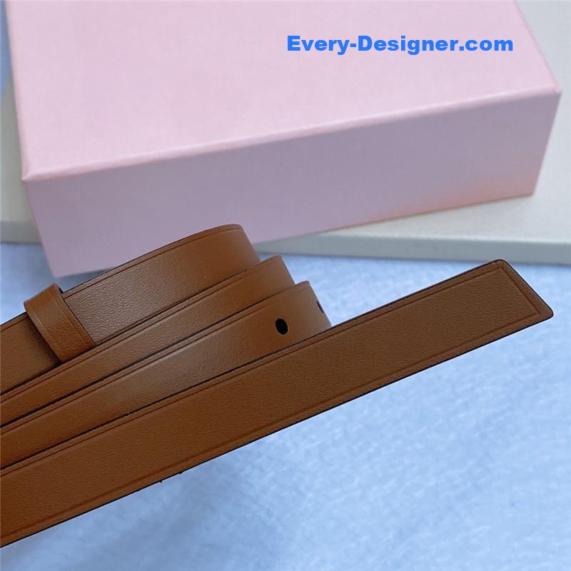 M1um1u metal perforated micro-logo leather belt