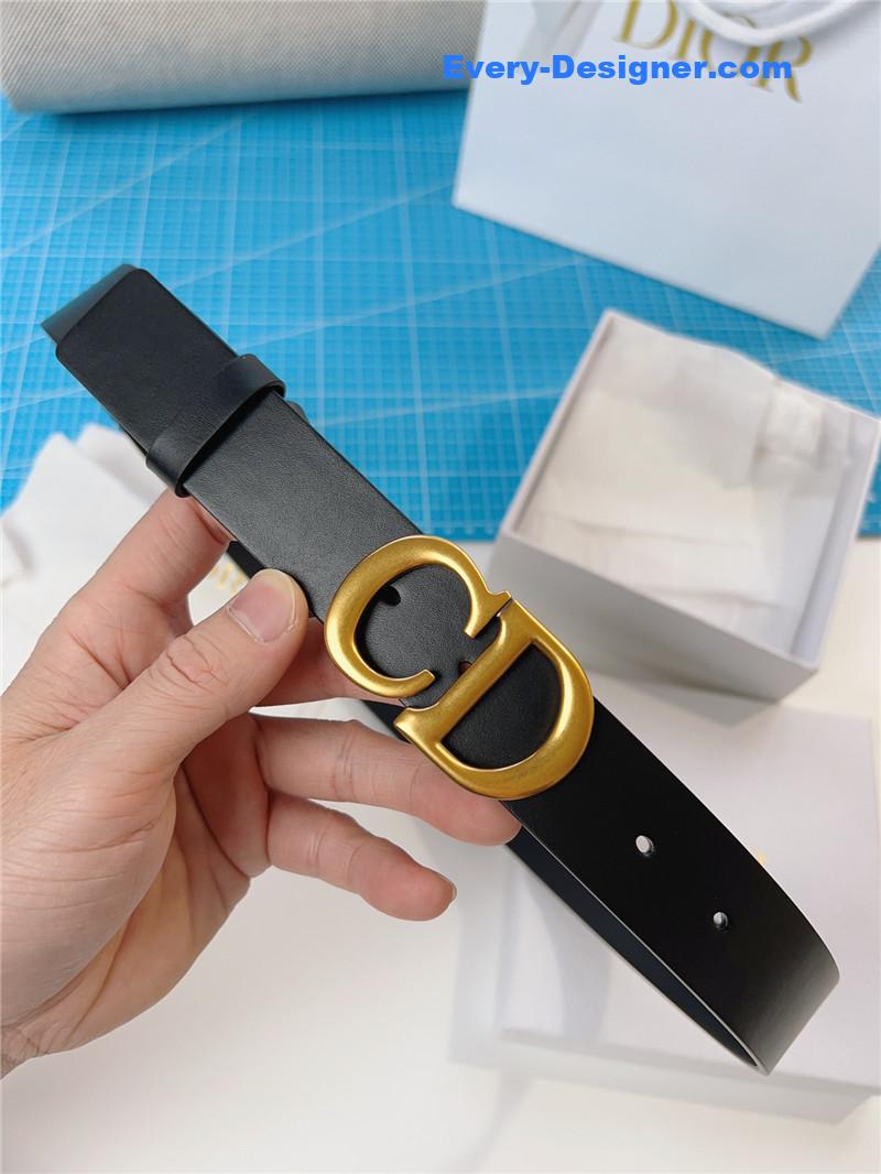D10r width 3.0cm black calfskin belt