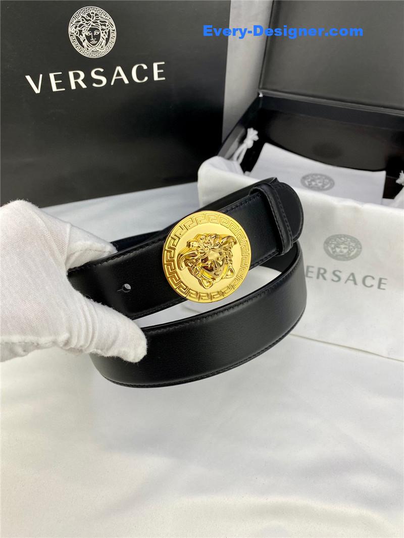 Versace belt in classic greek leather