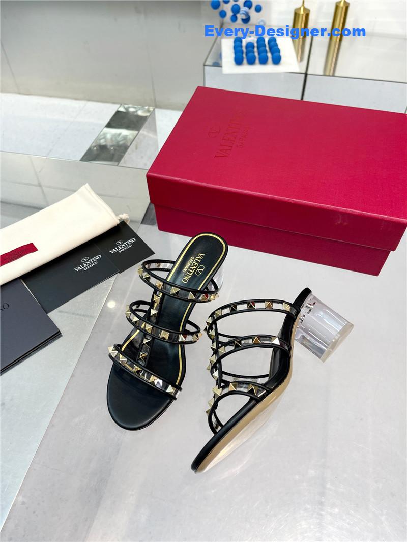 Va1e*ntin0 new transparent heel classic sandals