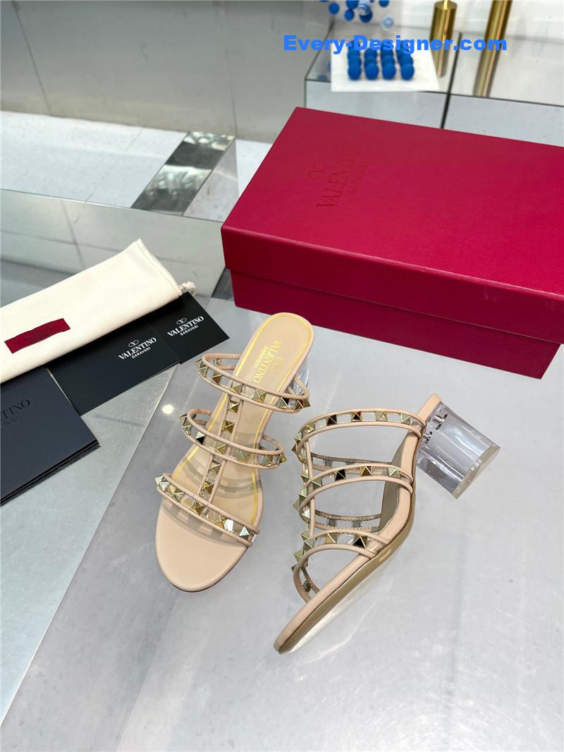 Va1e*ntin0 new transparent heel classic sandals