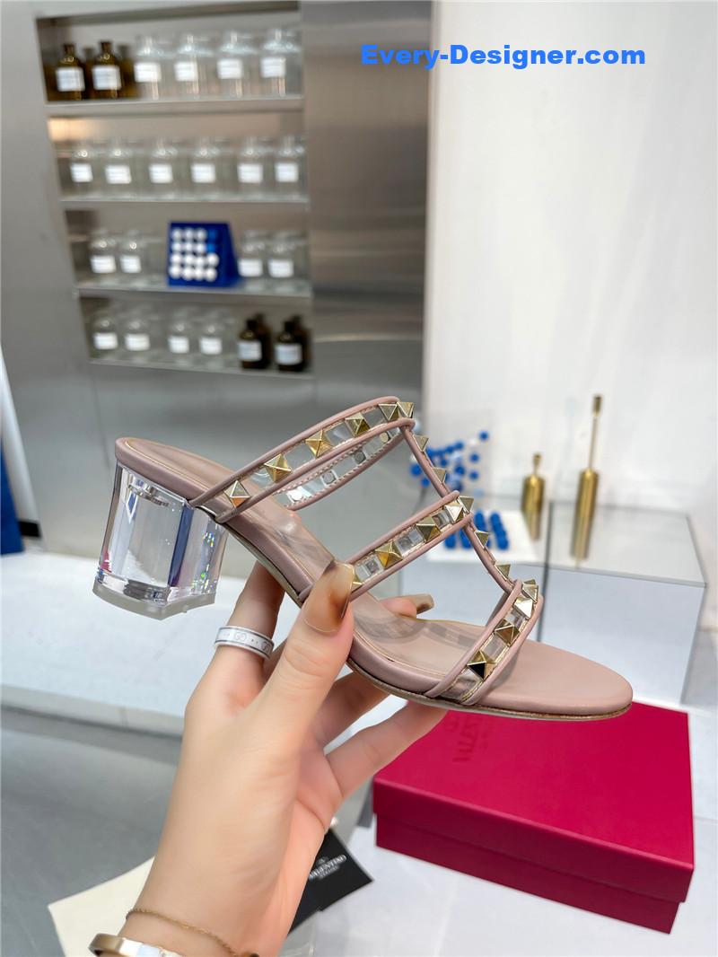 Va1e*ntin0 new transparent heel classic sandals