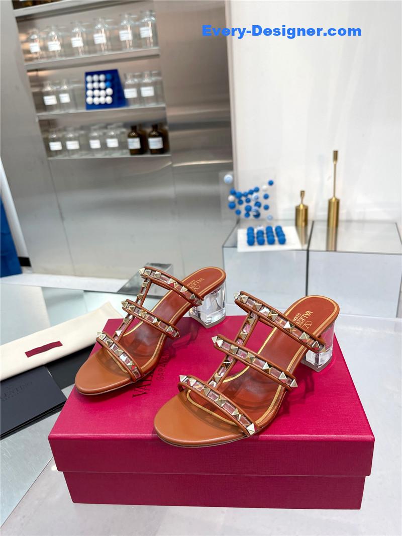 Va1e*ntin0 new transparent heel classic sandals