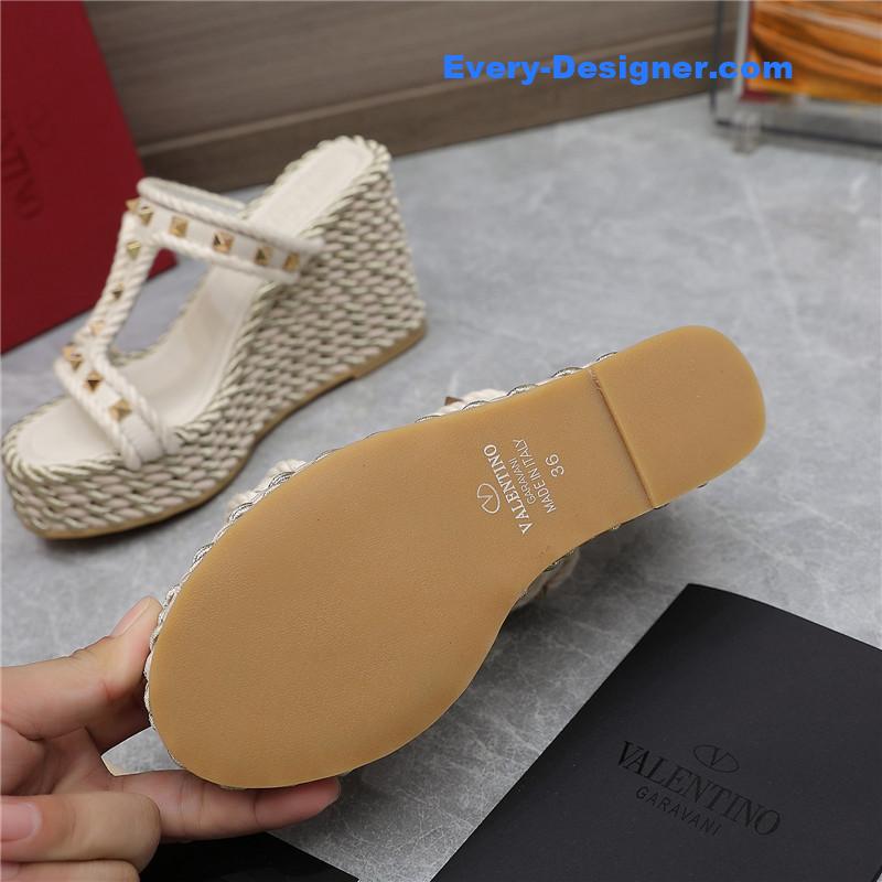Va1e*ntin0 rope studded wedge sandals