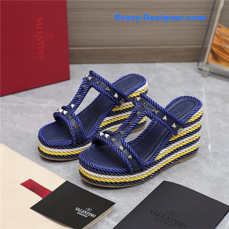 Va1e*ntin0 rope studded wedge sandals