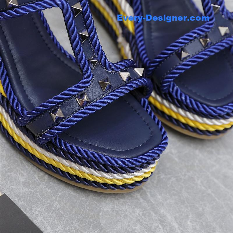 Va1e*ntin0 rope studded wedge sandals