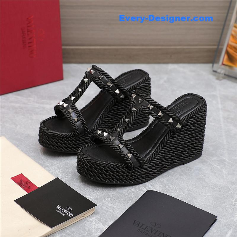 Va1e*ntin0 rope studded wedge sandals